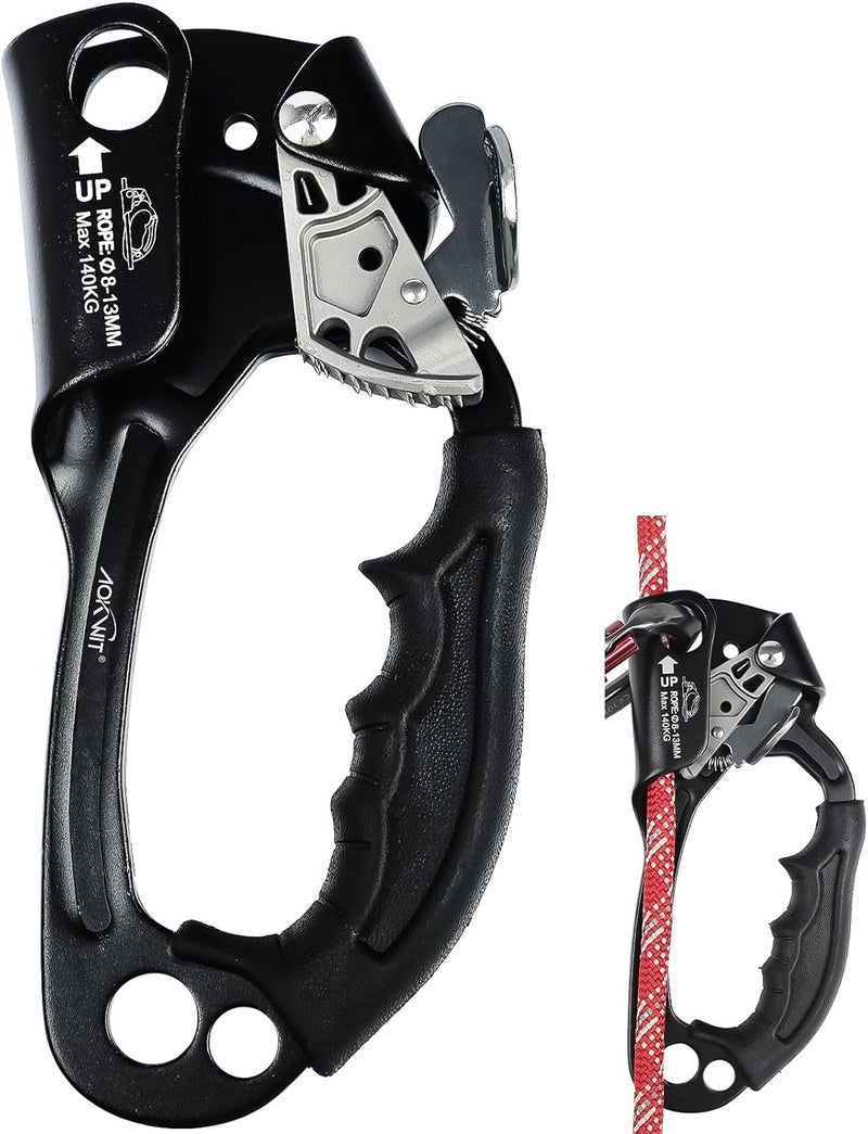 AOKWIT UIAA & CE Certified Rope Ascender Aluminum Alloy Rock Climbing Gear Strong Rigging Rappelling Equipment for Rock Tree Climbing Arborist Rescue Mountaineering Caving - Image 1